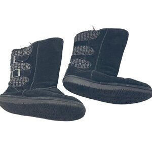 Bearpaw women's size 8 boots suede upper wool blend lining sheepskin foot READ